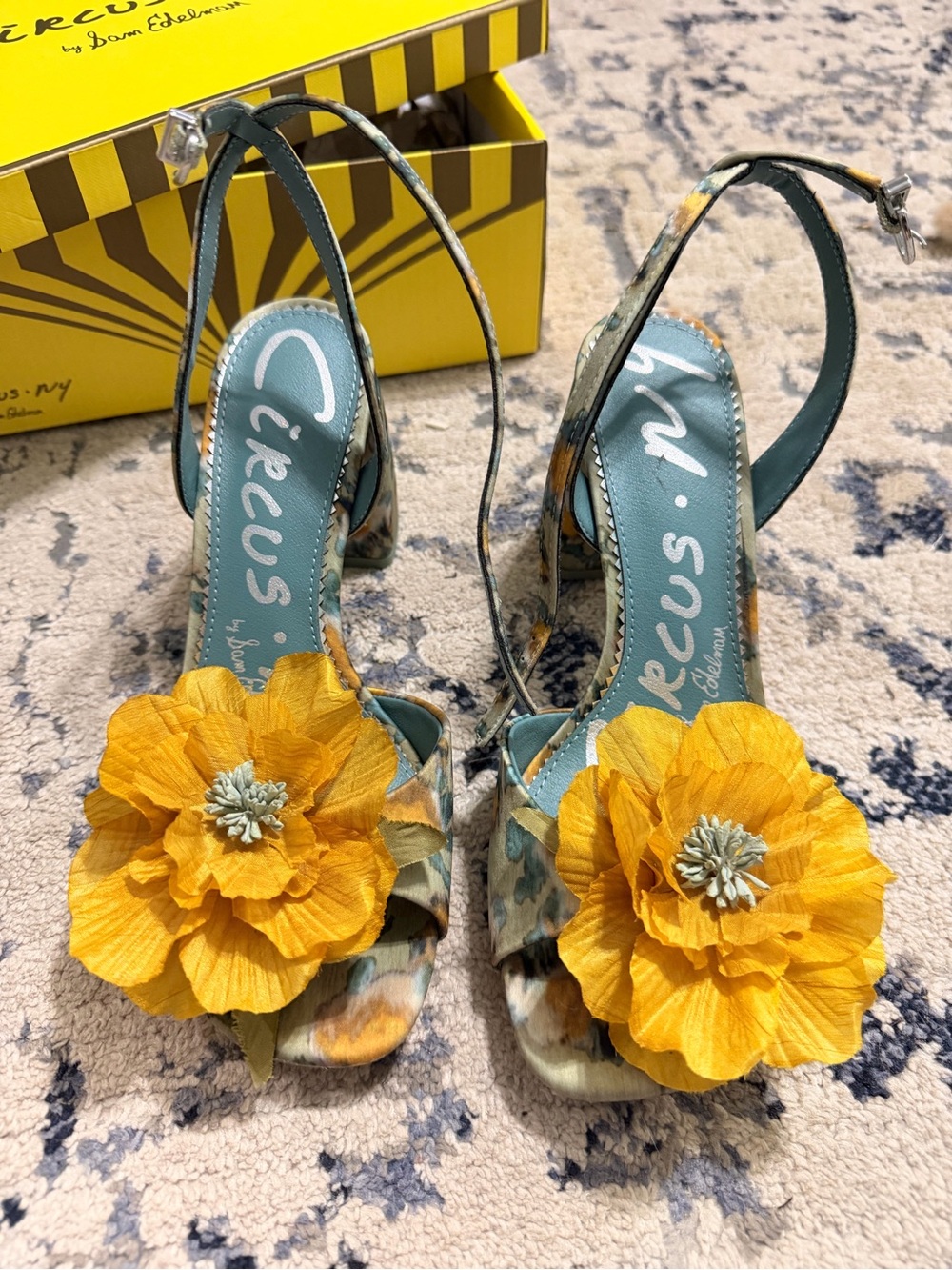 Circus by Sam Edelman Yellow Floral Slingback Heels